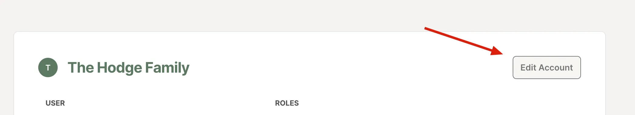 An account’s page, with an arrow pointing to the “Edit Account” button